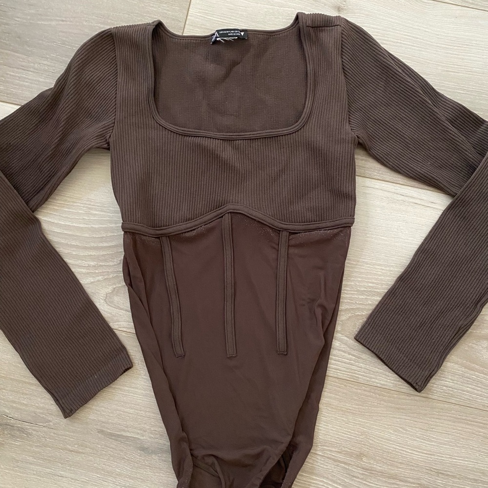 Brown One Piece Bodysuit
